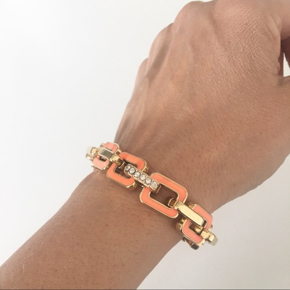 Ann Taylor Jewelry - Ann Taylor Orange Enamel Link Bracelet Ann Taylor Jewelry - Ann Taylor Orange Enamel Link Bracelet